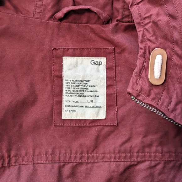 Men's Gap Utility Jacket | Large | Maroon - Picture 3 of 3